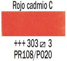 Venta pintura online: Acuarela Rojo Cadmio Cl. nº303 Serie 3